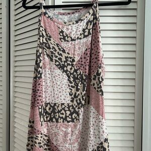 Maurices Pink and Cream Leopard Print Tank Top